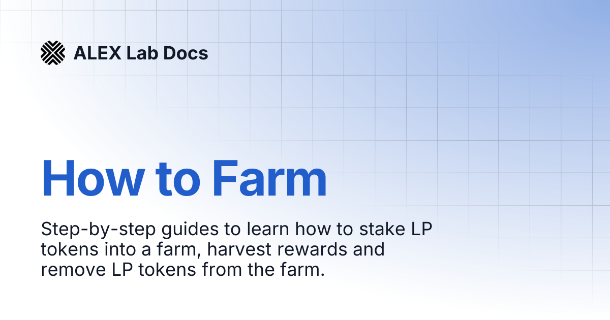 How to Farm | ALEX Lab Docs