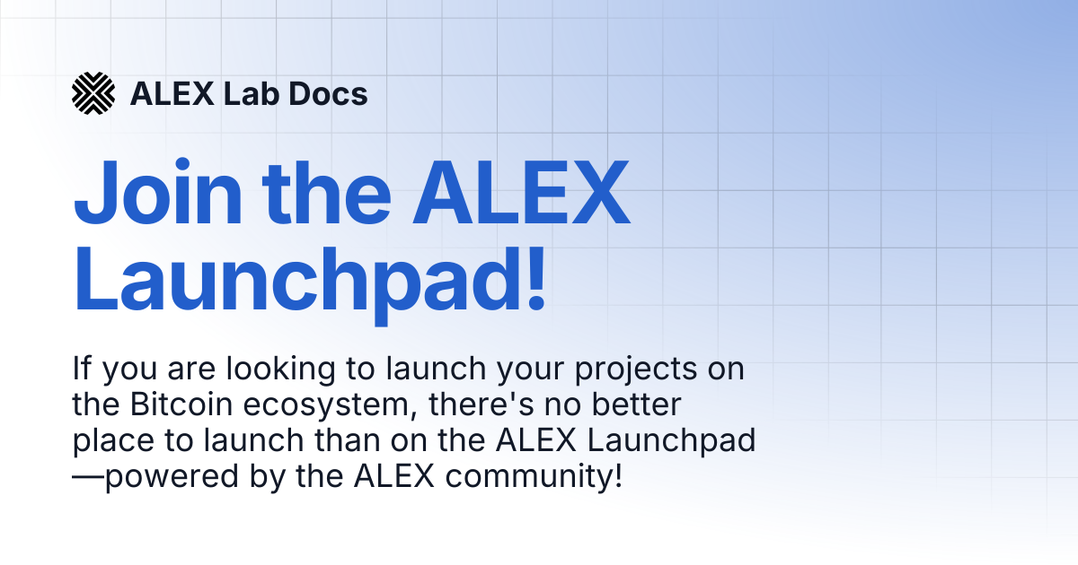 Join the ALEX Launchpad! | ALEX Lab Docs
